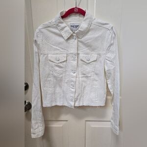 Velvet Heart White Cropped Jean Jacket Size L-NWT